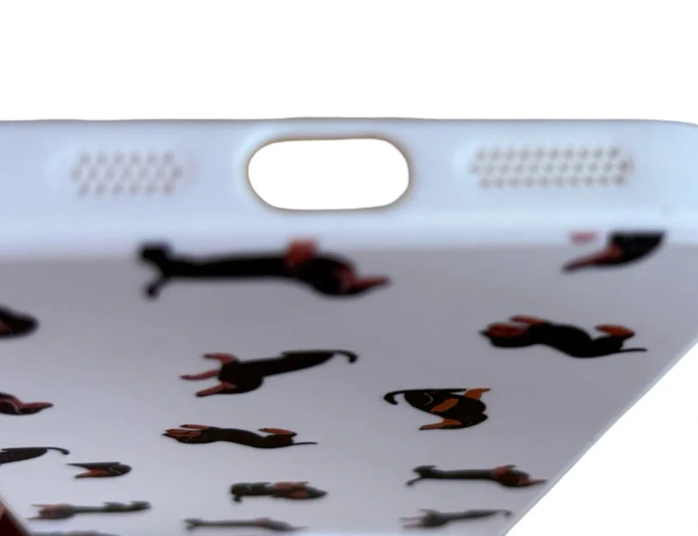Cute Dachshund Dog Pattern White Silicone TPU Shockproof iPhone Case